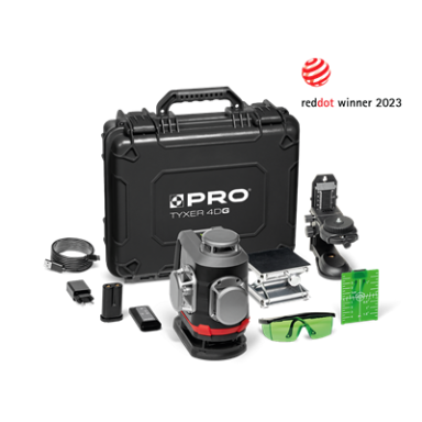 Lazerinis nivelyras PRO TYXER 4DG 4×360° žalias, komplektas PRO-L1309 Lazerinis nivelyras PRO TYXER 4DG 4×360° žalias, komplektas PRO-L1309