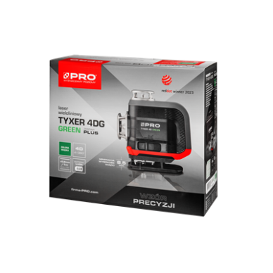 Lazerinis nivelyras PRO TYXER 4DG 4×360° žalias, komplektas PRO-L1309 2