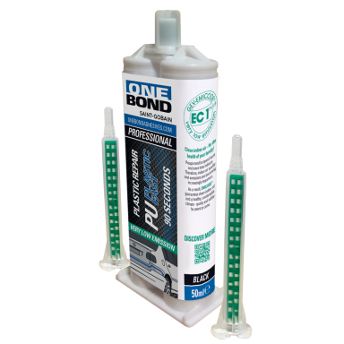 Dviejų komponentų poliuretano klijai ONEBOND PU Plastic Express 90 seconds, 50ml, juodi Dviejų komponentų poliuretano klijai ONEBOND PU Plastic Express 90 seconds, 50ml, juodi