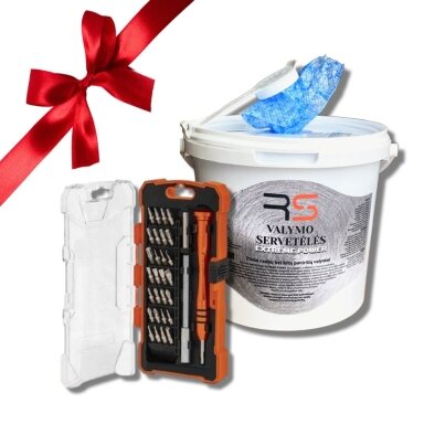 Rinkinys: RS EXTREME POWER drėgnos servetėlės su abrazyvu + profesionalus atsuktuvų rinkinys 30vnt, TRUPER JOY-32