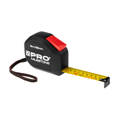Ruletė 8 m 25 mm dvipusė PRO-MZ188 MILESTONE